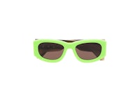 a pair of green sunglasses on a white background